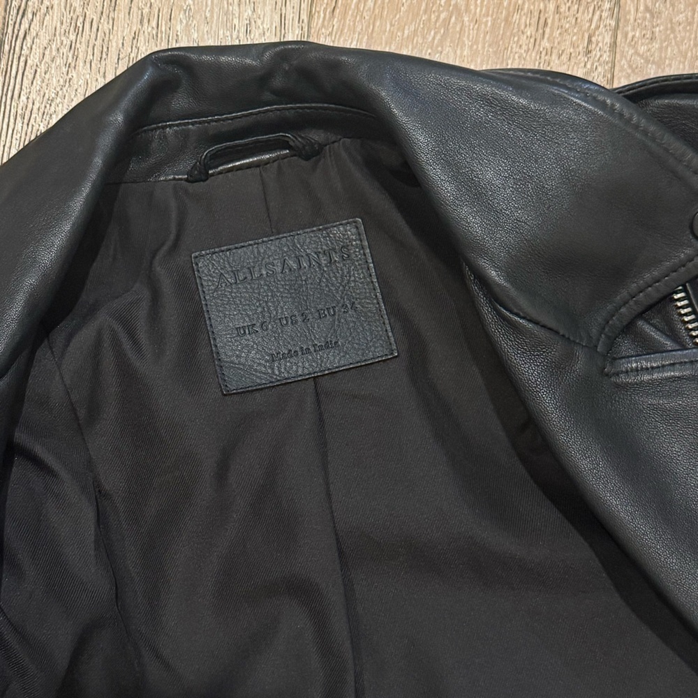 All Saints Balfern Leather Biker Jacket | AllSaints - Picture 10 of 14